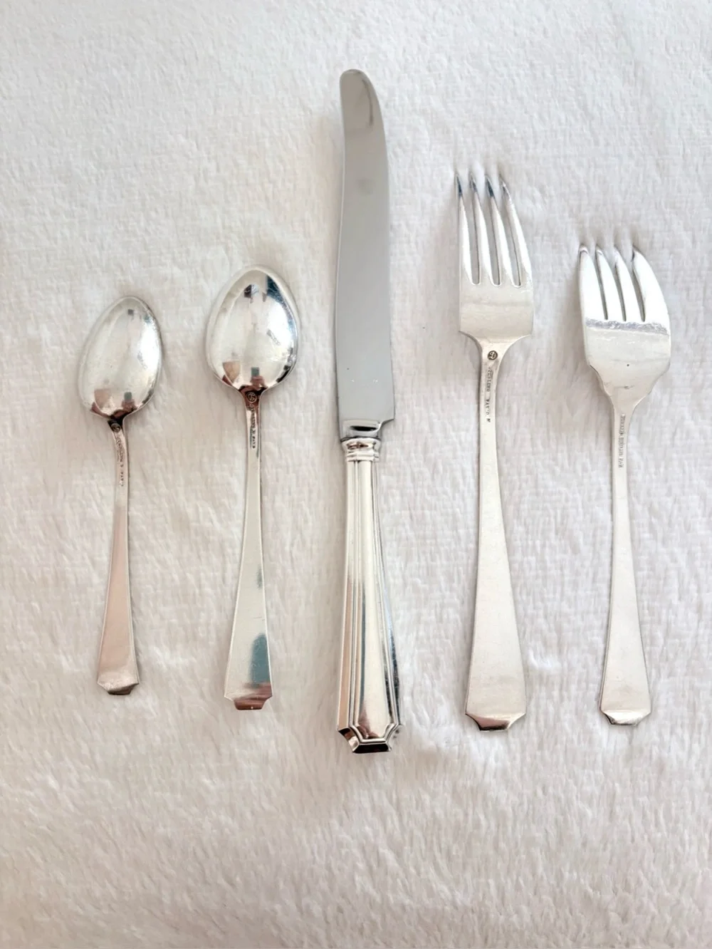 1910 Sterling Flatware Fairfax 5 Piece Place Setting Gorham Antique